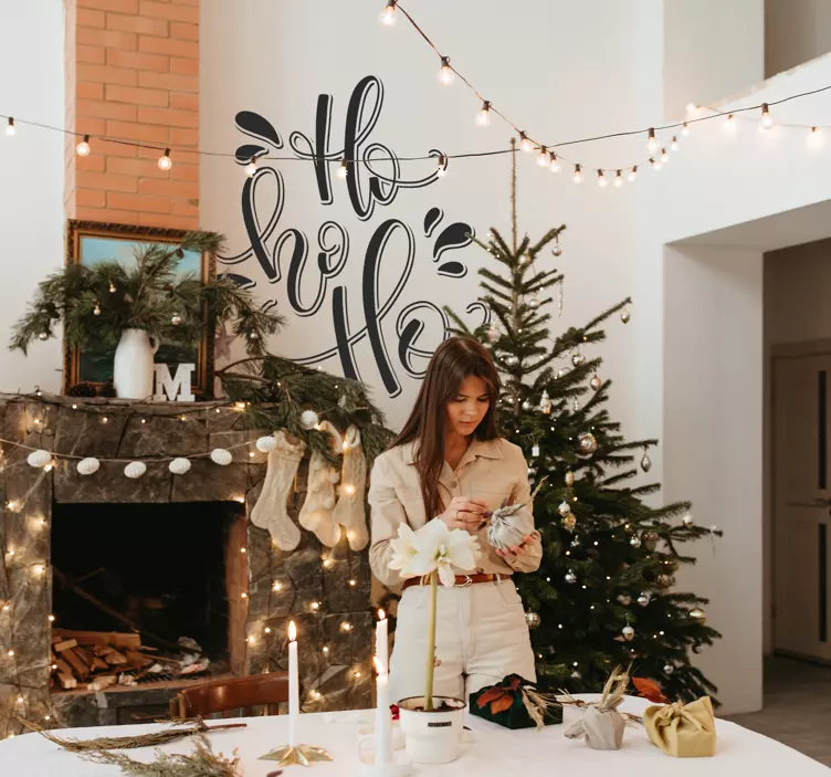 Sticker Noël " Ho ho ho " - TenStickers