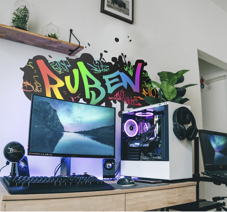 Sticker graffiti chambre enfant prénom personnalisable - TenStickers