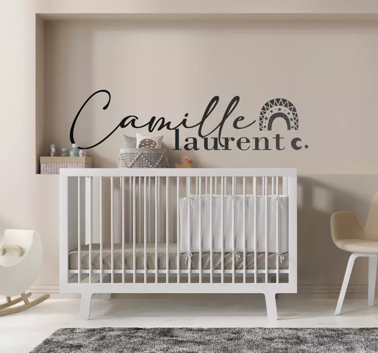 Sticker chambre enfant avec prénom style bohème - TenStickers