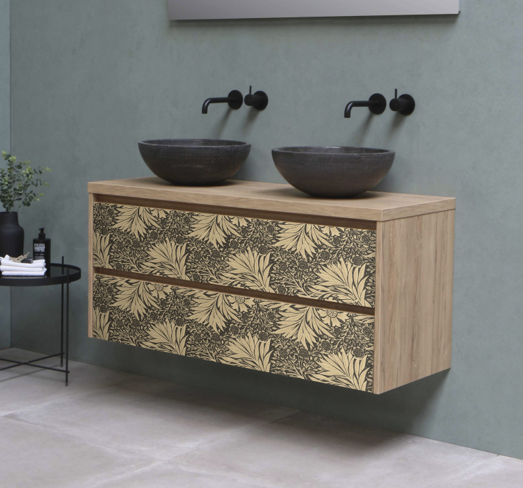 Sticker meuble style vintage fleurs - TenStickers