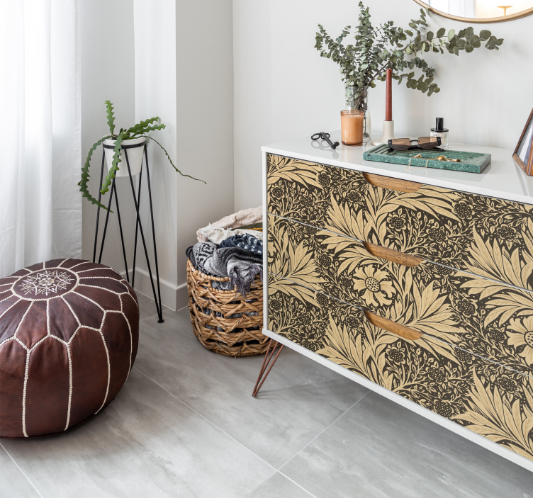 Sticker meuble style vintage fleurs - TenStickers