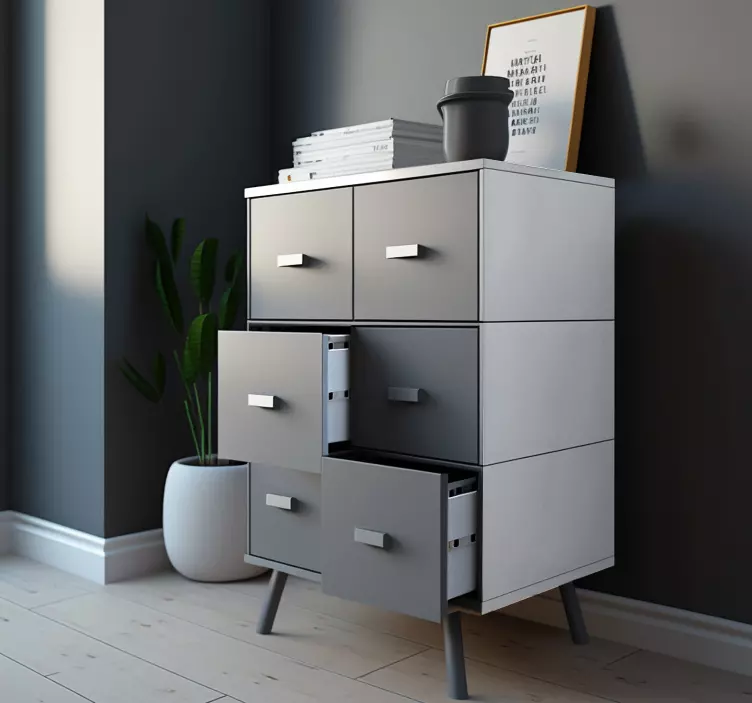 Adhésif meuble couleur grise - TenStickers