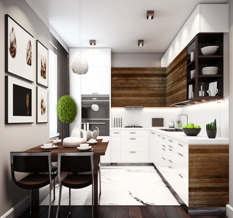 Sticker meuble texture bois - TenStickers