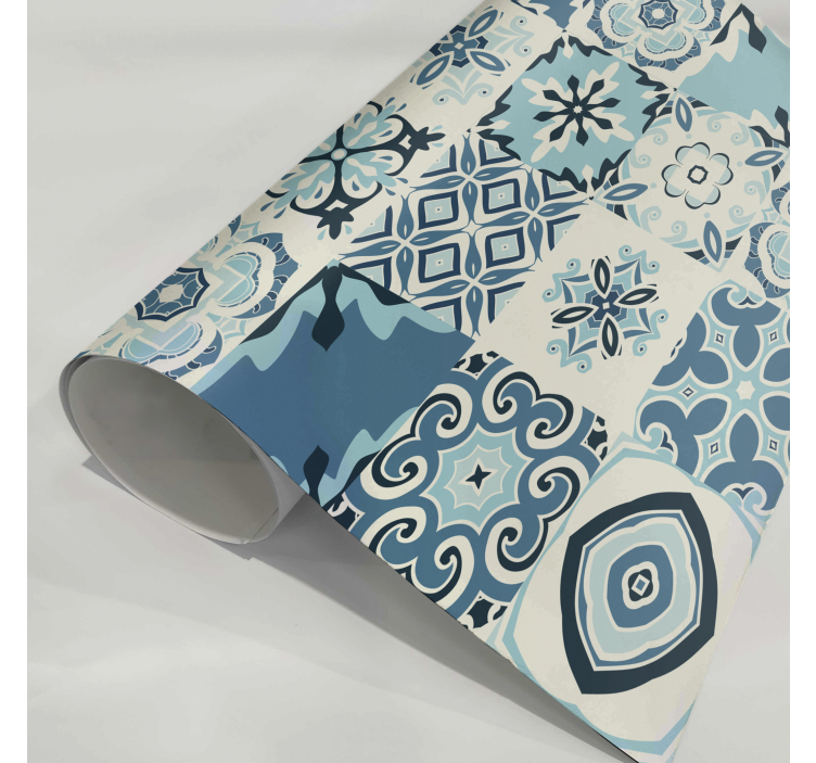 Autocollant meuble tuiles bleues - TenStickers