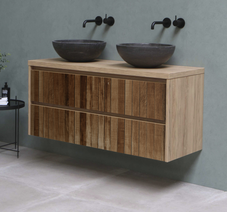 Adhésif meuble listons en bois - TenStickers