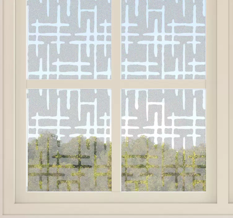 Sticker fenêtre lignes croisées translucides - TenStickers