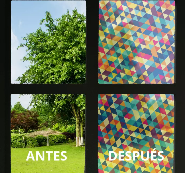 Sticker fenêtre translucide géométrique - TenStickers