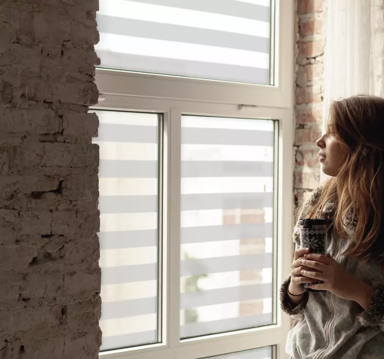 Sticker fenêtre motif lignes opaques - TenStickers