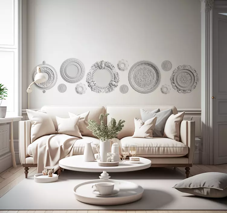 Sticker frise moulures circulaires classiques - TenStickers