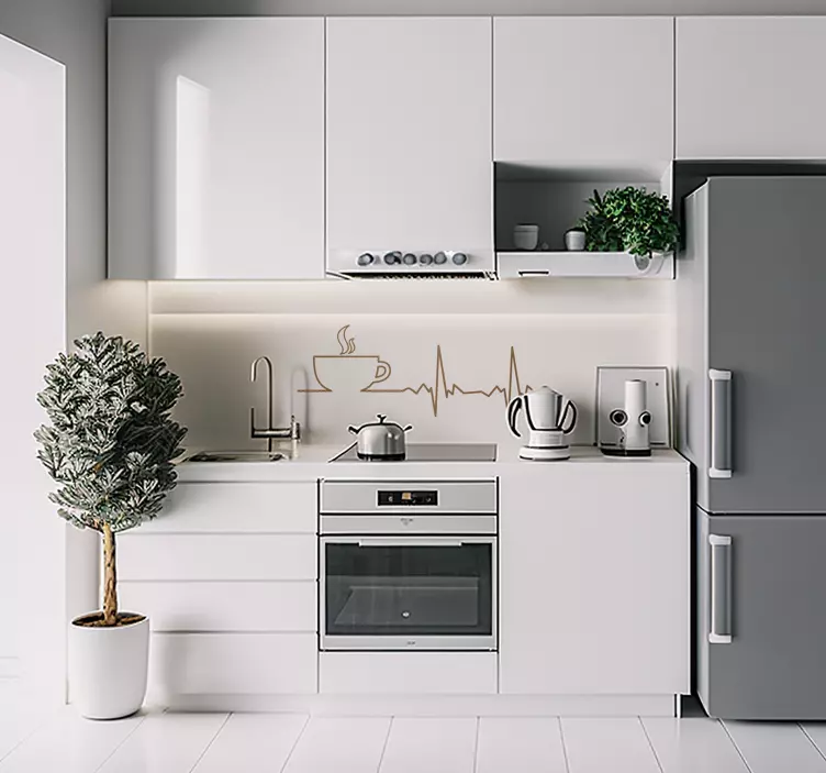 Sticker cuisine café électrocardiogramme - TenStickers