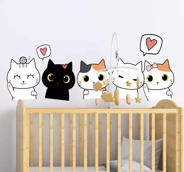 Sticker portraits de chats mignons - TenStickers