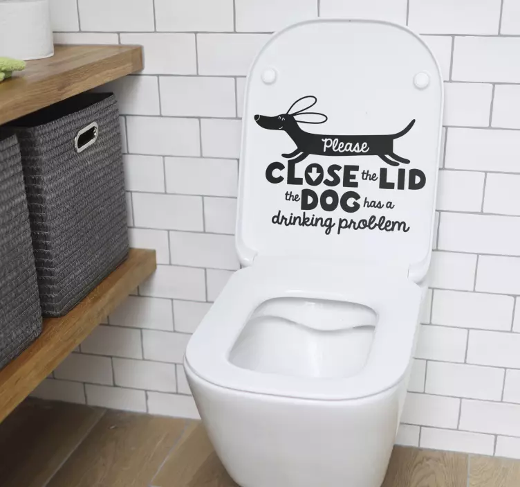 Sticker chien Fermez le couvercle - TenStickers