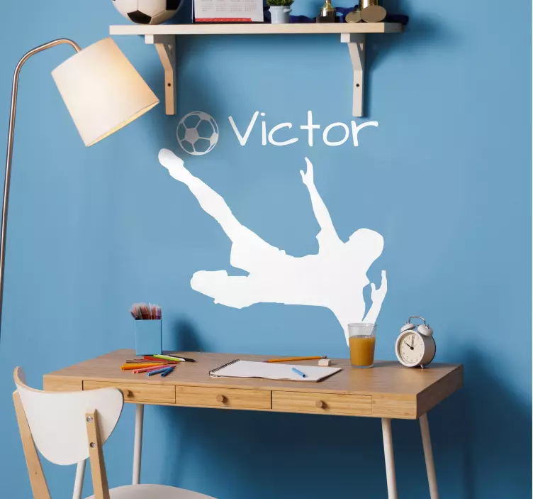 Sticker chambre ado personnalisable footballeur - TenStickers