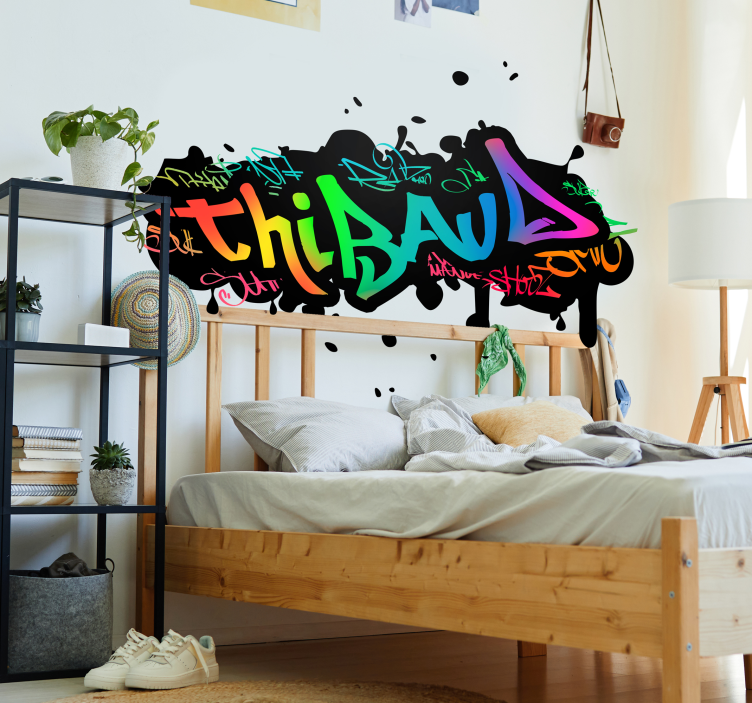 Sticker graffiti chambre enfant prénom personnalisable - TenStickers