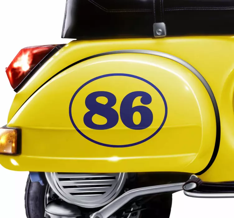 Sticker moto personnalisé numéro ovale - TenStickers