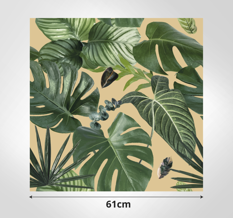 Sticker cuisine motif plantes tropicales - TenStickers