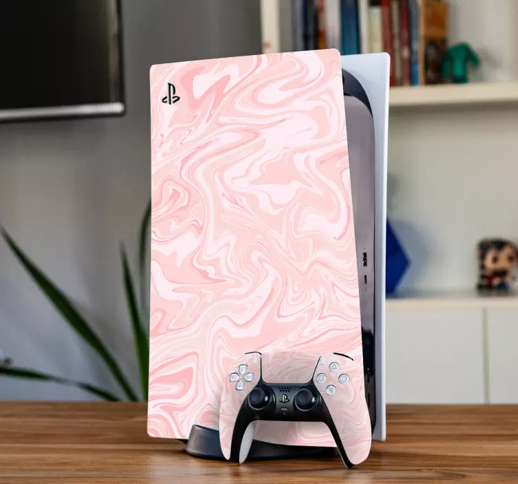 Autocollant PS4 imitation marbre rose - TenStickers