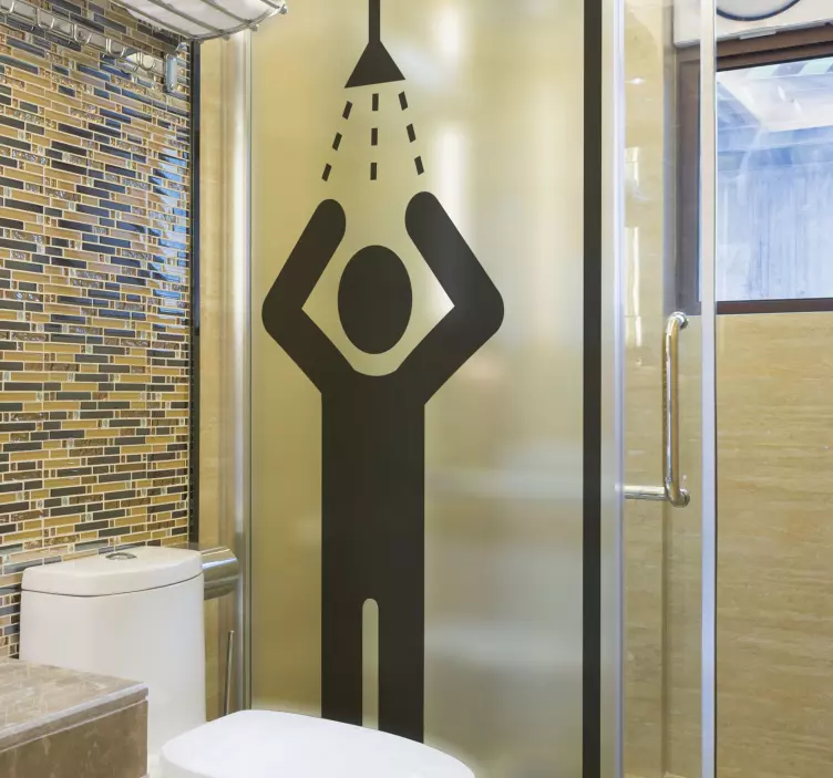 Sticker Paroi de Douche Salle de Bain Pictogramme - TenStickers