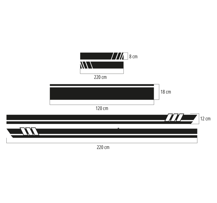 Autocollant voiture à rayures pack de 5 pièces - TenStickers