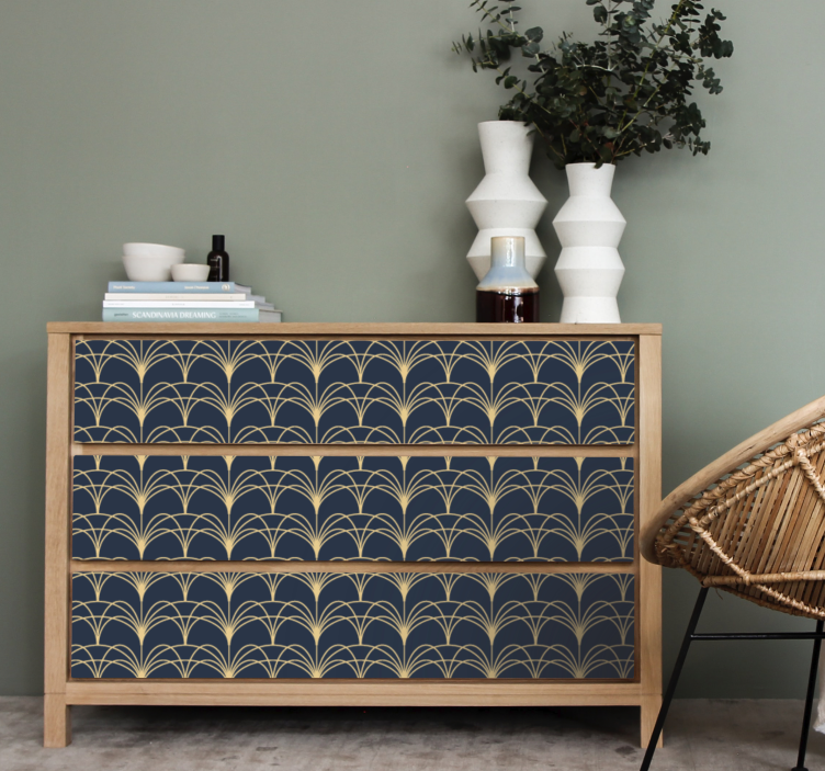 Adhésif meuble doré art moderne - TenStickers