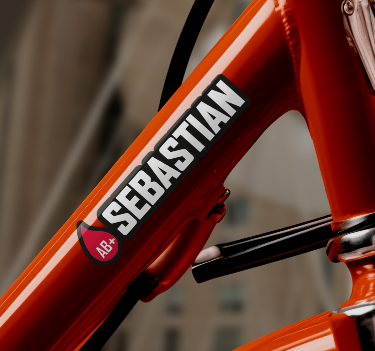 Sticker vélo drapeau avec nom groupe sanguin - TenStickers