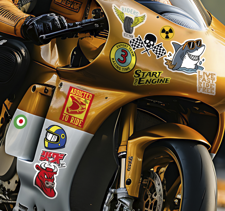 Sticker moto pack de conception de bombe - TenStickers