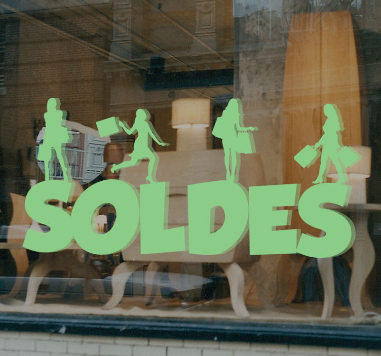 Sticker soldes vitrine avec silhouettes - TenStickers