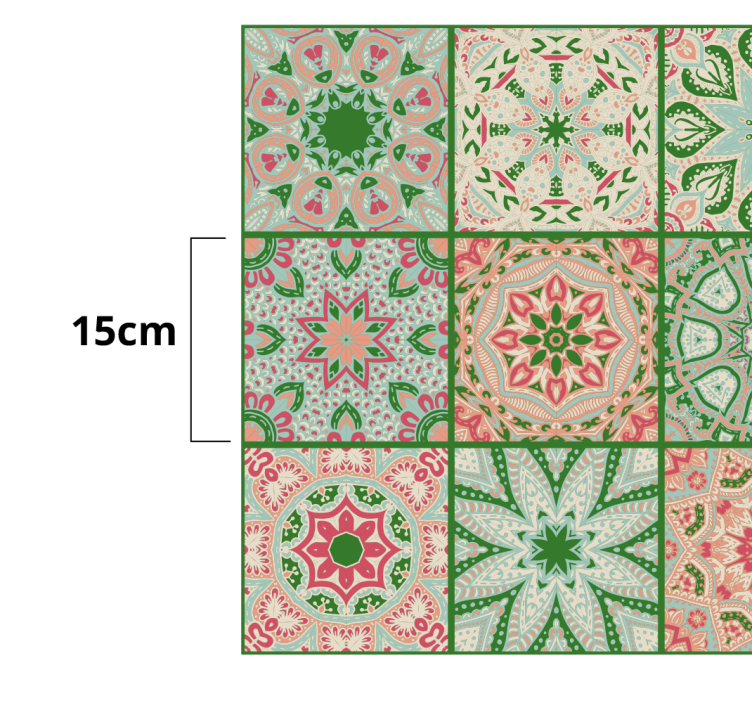 Sticker déco carreaux colorés à motifs - TenStickers