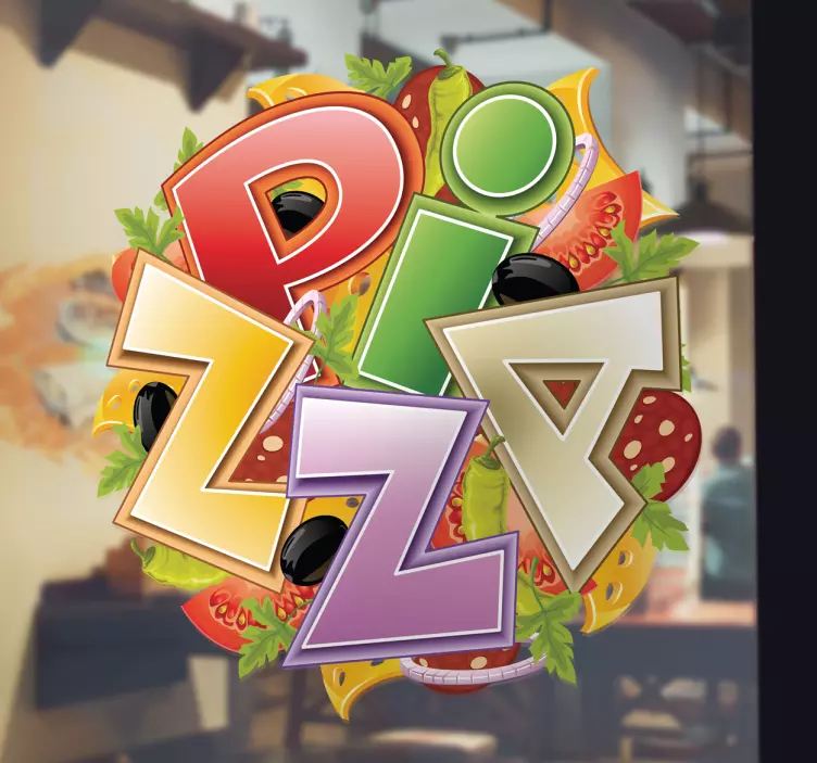 Adhésif cuisine logo pizzeria - TenStickers