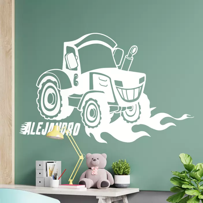 Stickers tracteur retro pour enfant - TenStickers