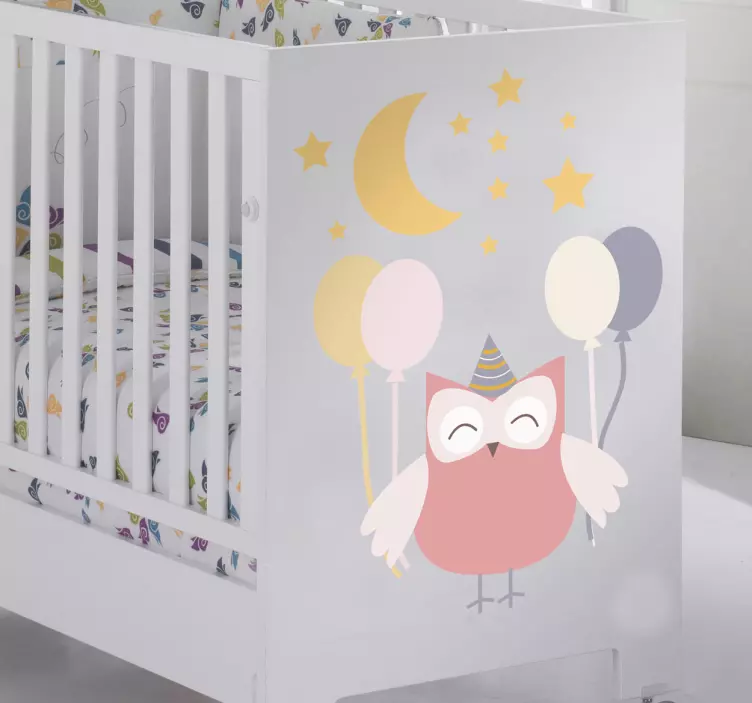 Adhésif enfant hibou festif - TenStickers
