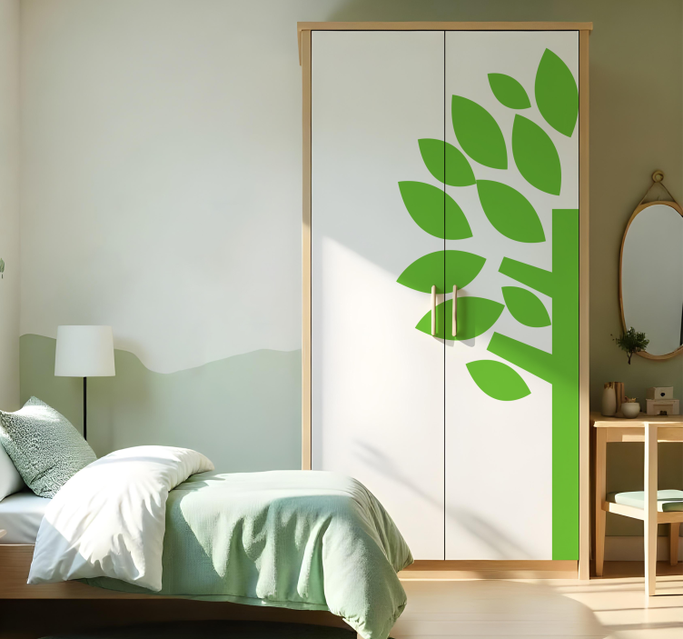 sticker pour porte placard demi-arbre - TenStickers