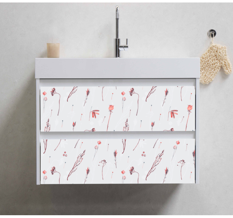 Papier adhésif pour meuble feuilles roses - TenStickers