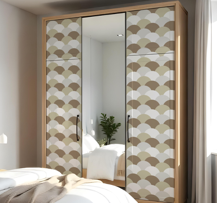 Adhésif meuble placard écailles brunes - TenStickers