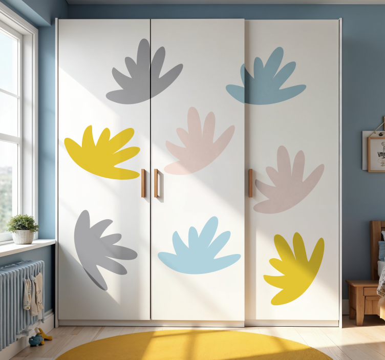 Adhésif meuble feuilles pastel pour enfants - TenStickers