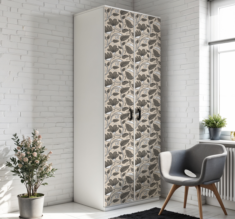 Adhésif meuble floral vintage - TenStickers