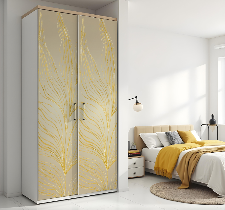 Adhésif meuble grande feuille à effet doré - TenStickers