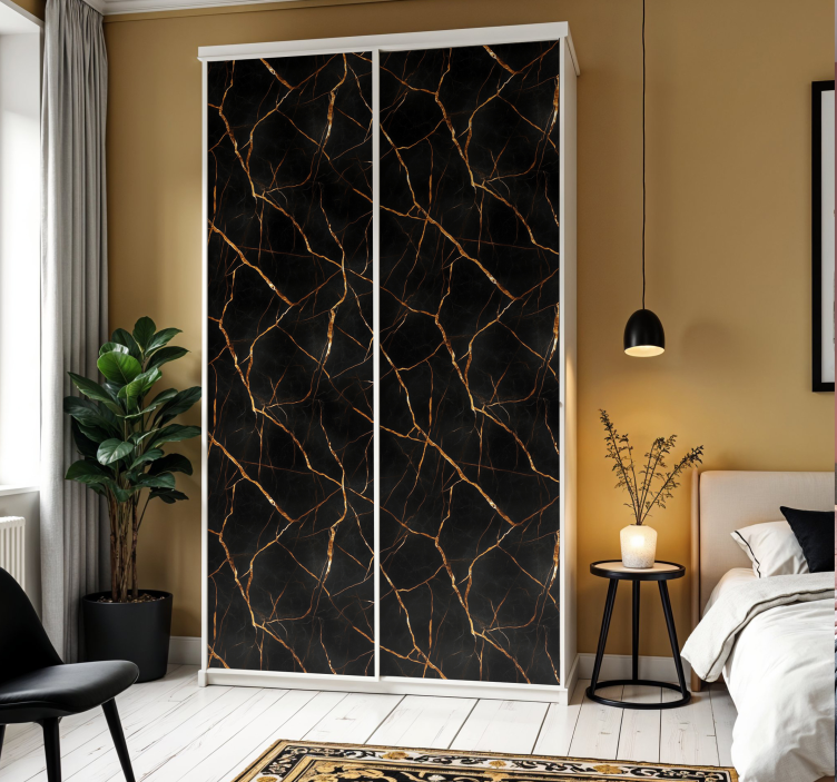 Adhésif meuble marbre noir - TenStickers