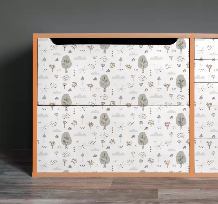 Adhésif meuble motif arbre fantaisiste - TenStickers