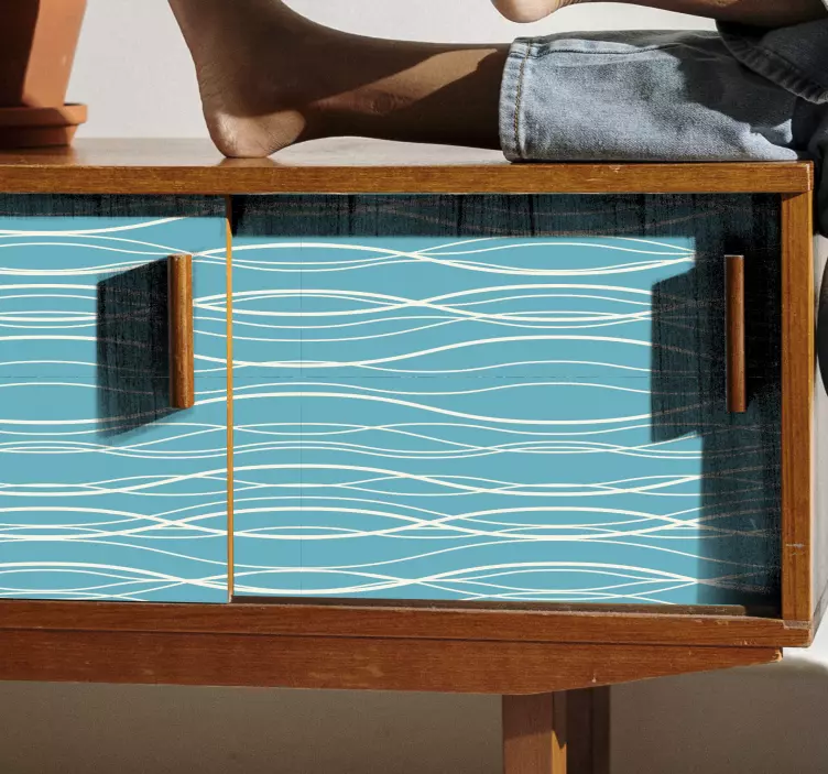 Adhésif meuble motif ondulé - TenStickers