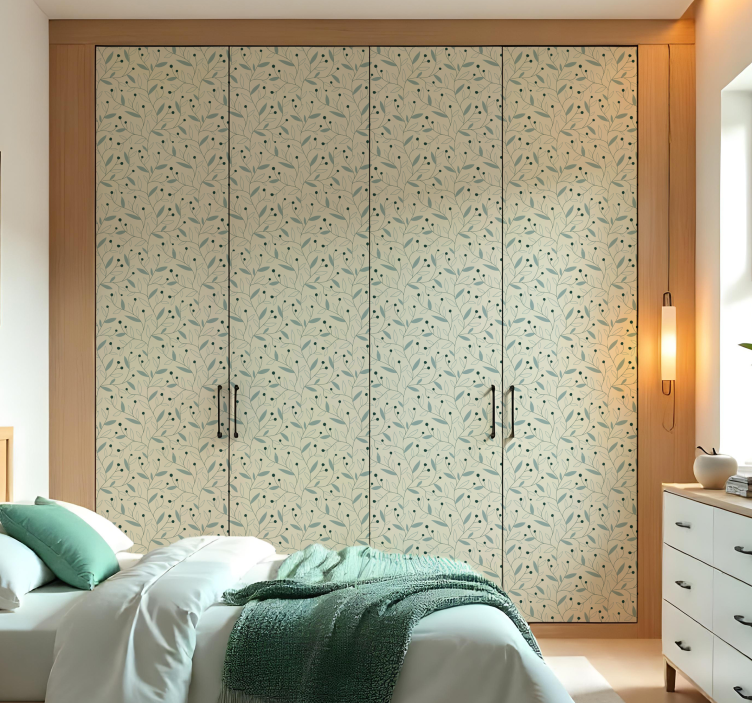 sticker pour porte placard branches minimalistes - TenStickers