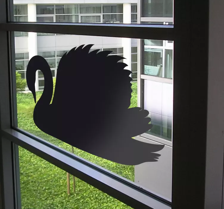 Sticker oiseau cygne profil pour fenêtre - TenStickers