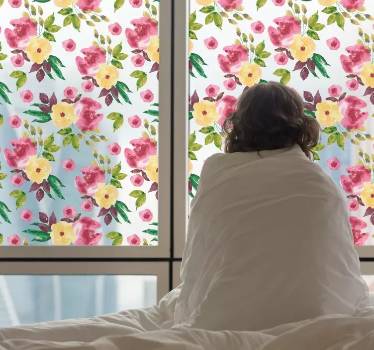 Sticker fenêtre fleurs sauvages - TenStickers