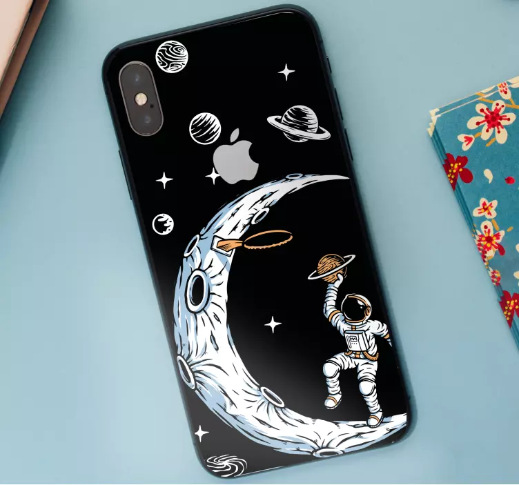 Autocollant iPhone astronaute jouant au basket - TenStickers