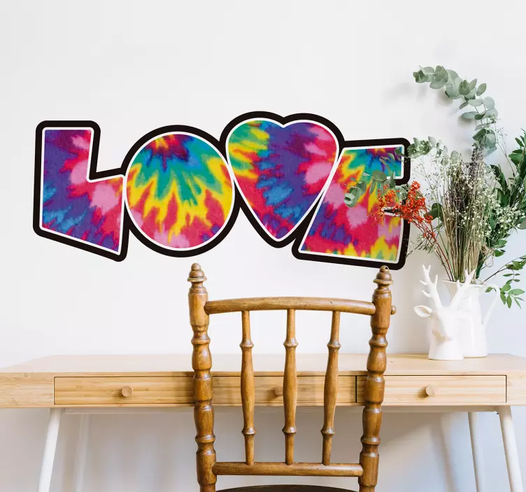 Sticker amour Love tie dye - TenStickers