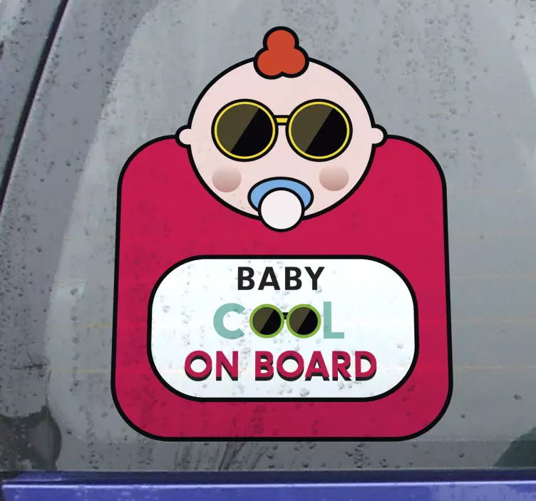Sticker voiture Bébé cool à bord - TenStickers