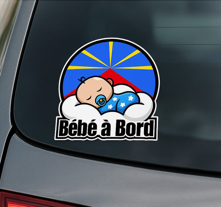 Autocollant bébé à bord endormi su lilot - TenStickers