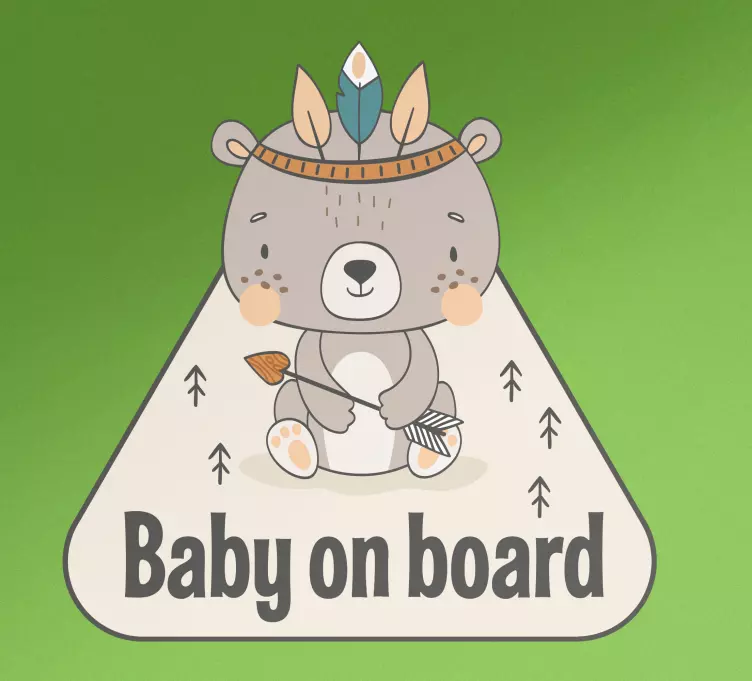 Autocollant bébé à bord ours - TenStickers