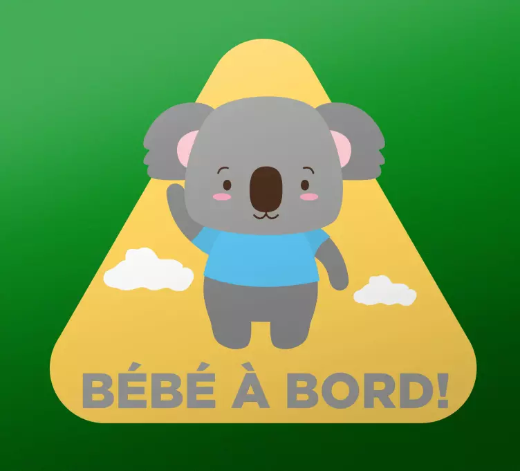 Sticker Bébé à Bord Conception mignonne de koala - TenStickers
