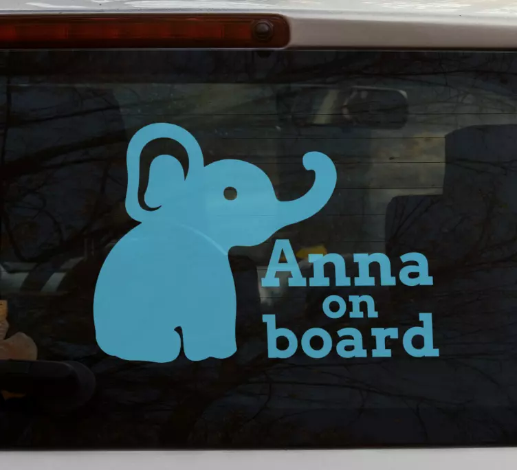 Autocollant bébé à bord option personnalisation éléphant - TenStickers